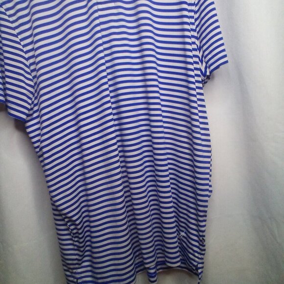 Nautica Polo Shirt XL Men Short Sleeve Stripe Soft Stretch Blue White - Picture 10 of 16